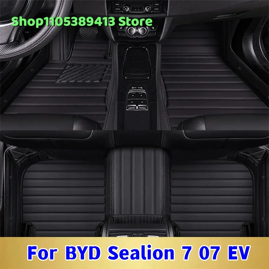 

Кожаные автомобильные коврики, аксессуары для салона, индивидуальные напольные коврики для BYD Sealion 7 07 EV 2024 2025 2026 2027 2028, ковры