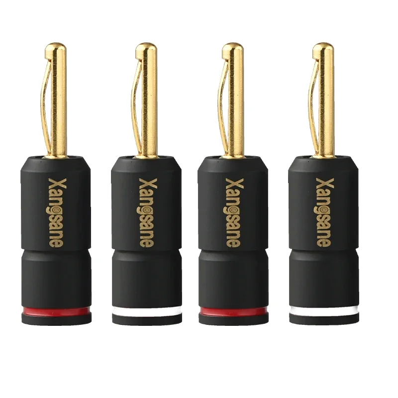 

4Pieces HiFi Audio Adapter Copper Banana Plug Screw Gold Plated Speaker Cable Connectors 4mm