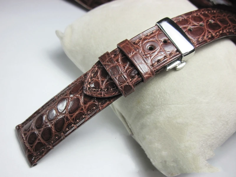 

18mm 19mm 20mm 21mm 22mm Butterfly Buckle Crocodile Leather watchband Luxury Genuine Alligator Watch Straps Bands Watch chain