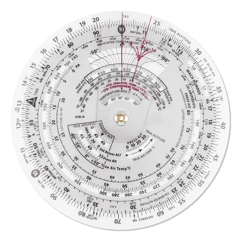 

X18A-Diameter Circular Flight Computer, Flight Computer Calculator Standard Flight Training Student Use IFR VFR