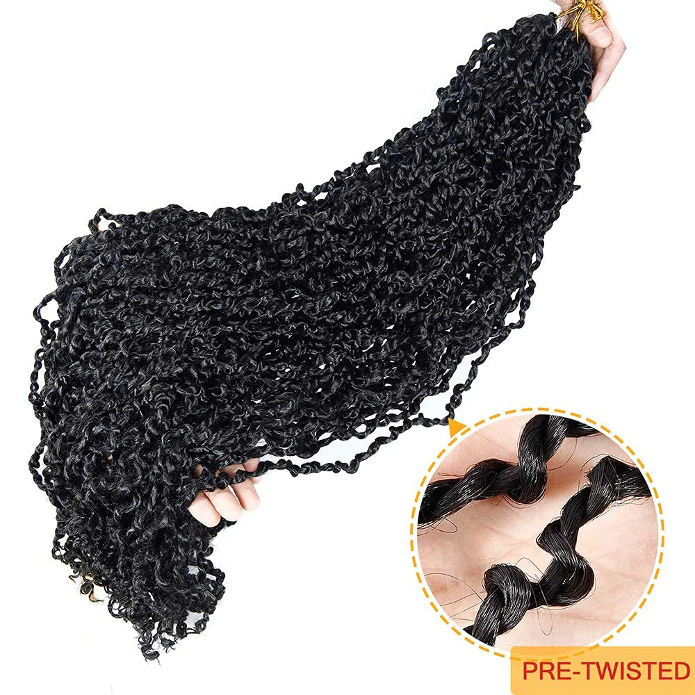 X-TRESS kepangan rambut sambungan kepang tipis kepangan kulit keriting untuk wanita warna hitam sambungan rambut Crochet kepangan gairah memutar