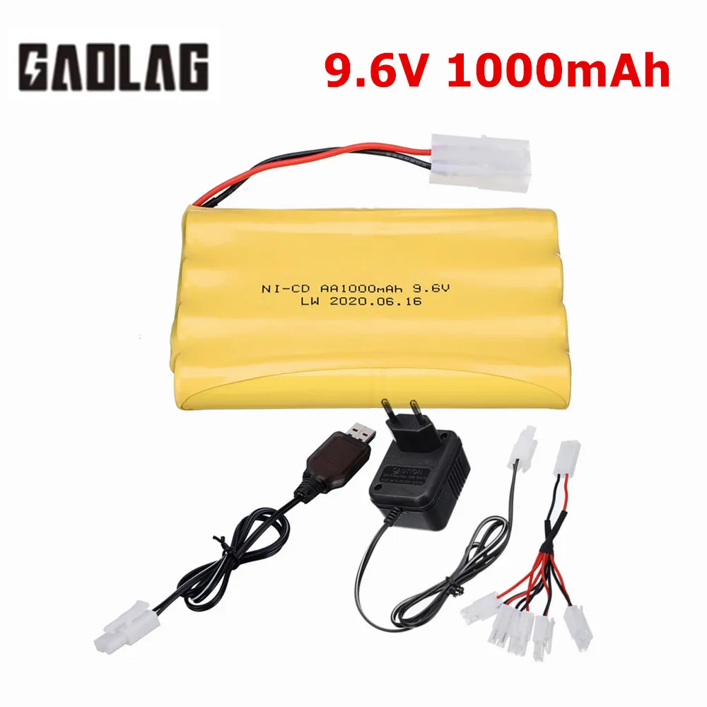 9.6 فولت 1000 مللي أمبير Ni-CD بطارية + شاحن ل Rc لعبة سيارة خزان قطار روبوت قارب بندقية ترقية NiCD AA 700 mah 9.6 فولت بطارية حزمة