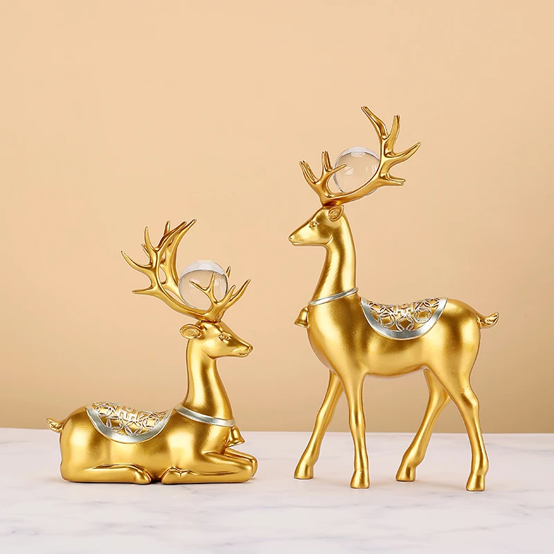 Lucky Deer Ornament Light Luxury High-end Creative Wine Cabinet Decoration Living Room Office Desktop Home Furnishing