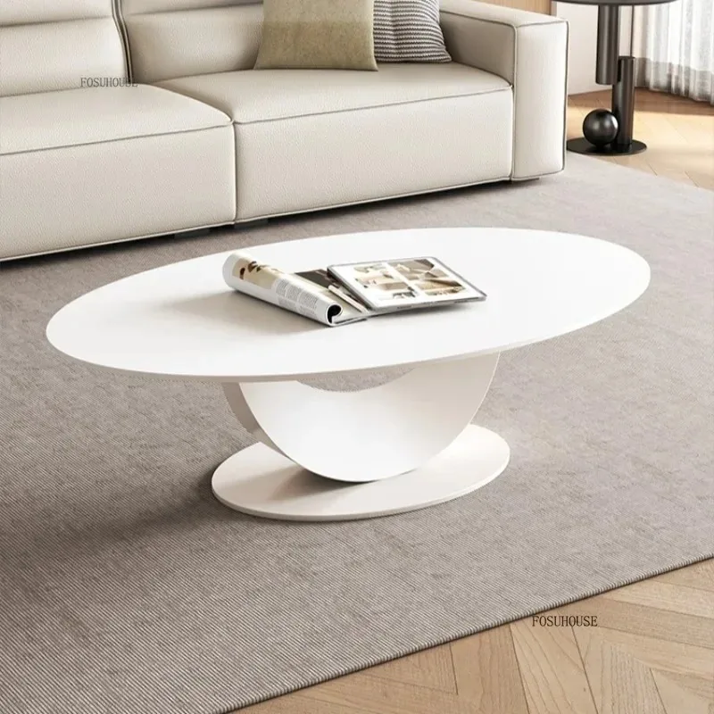 Cosmic Grocery Store Modern Minimalist Wind Slate Coffee Table Home Living Room Small Apartment Oval Premium Coffee Table