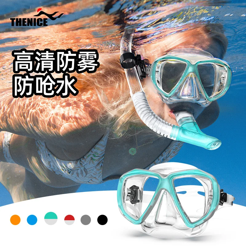 

Подводное плавание, глубокая маска для дайвинга, защита носа, двойная маска, противотуманные водонепроницаемые очки для плавания в большой оправе