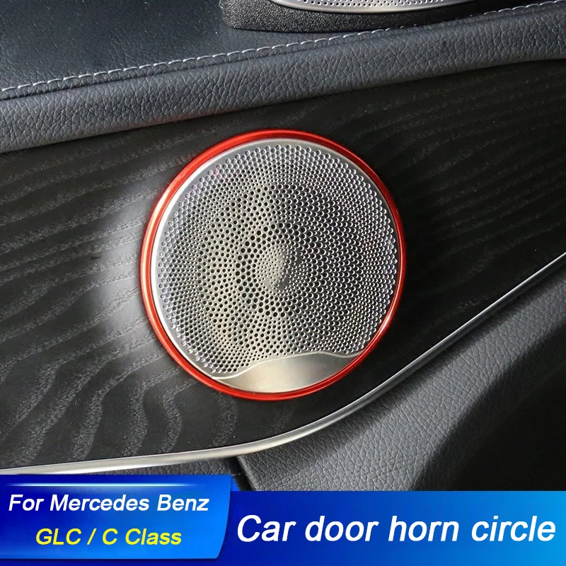 Car Audio Speaker Door Loudspeaker Trim Ring Cover Sticker Fit For Mercedes Benz New C Class C200L C180L 260L E Class