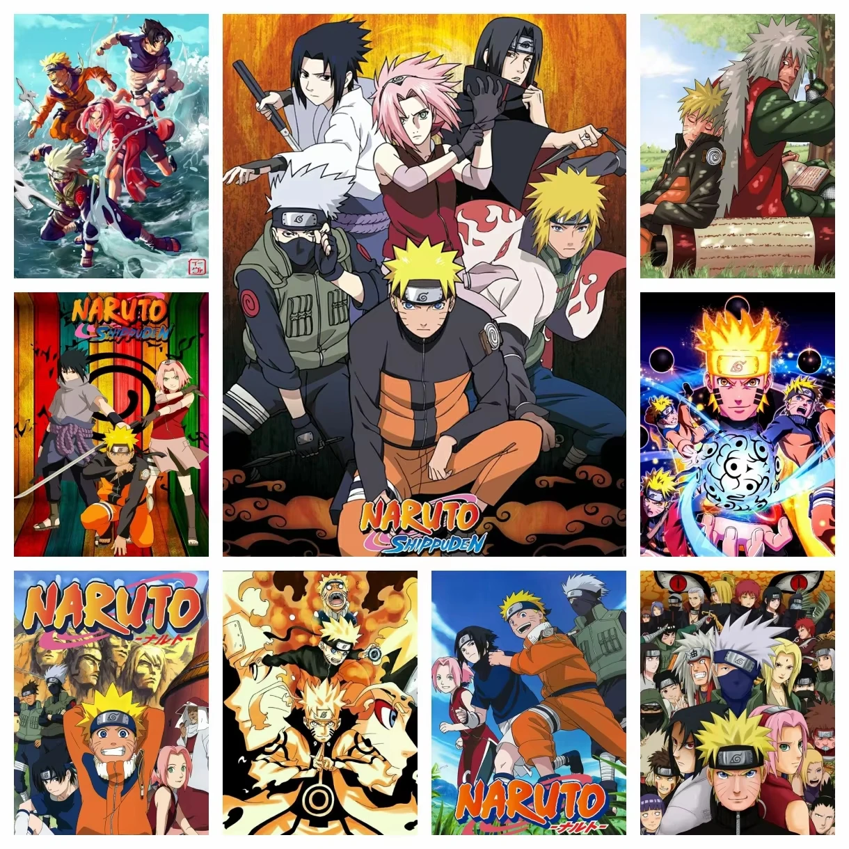Póster de Anime clásico japonés de Naruto Shippuden, pintura en lienzo, decoración del hogar, arte de pared, decoración para habitación infantil, Cuadros murales