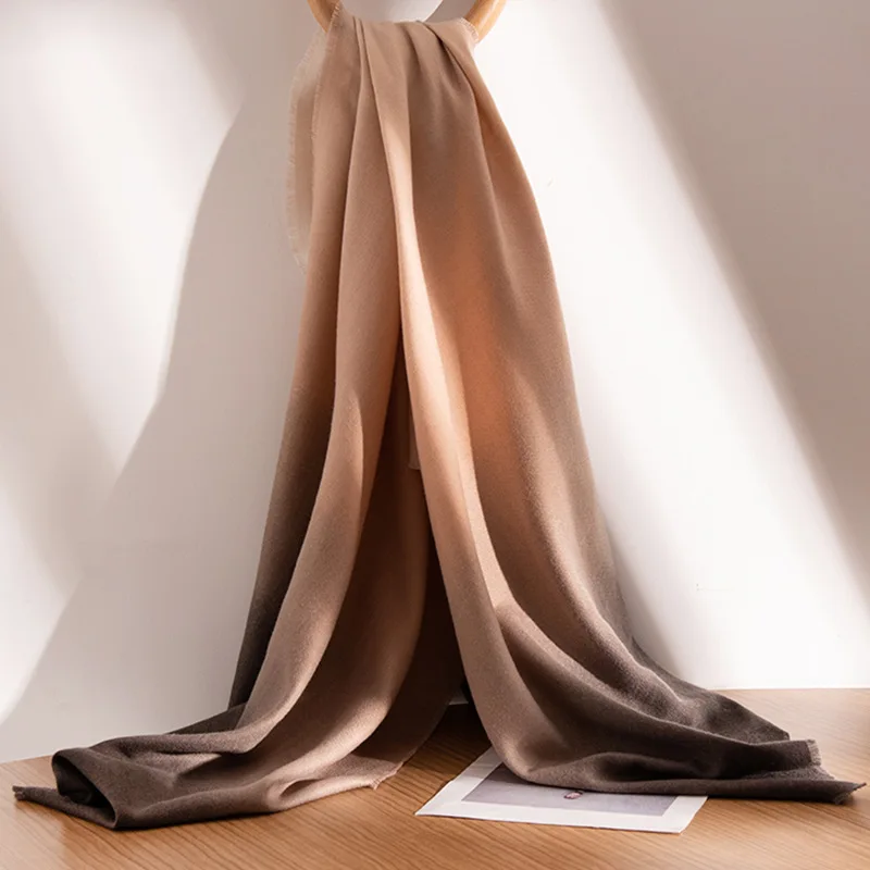 

New Ombre Cashmere-like Scarf Women Autumn Winter Warm Neck Warmer Fashion Versatile Shawl Elegant Long Hijab Hair Wrap Scarves