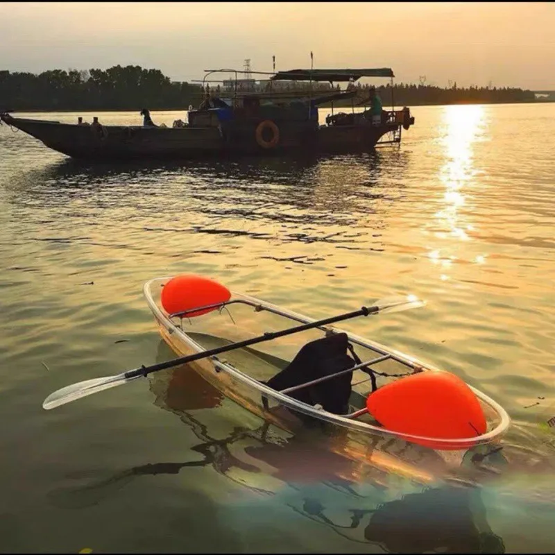 Kayak kano transparan perahu tunggal Kayak kecil polikarbonat kelas atas transparan Kano produsen grosir perahu kayak