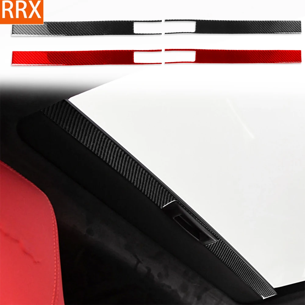 Für Jaguar F-TYPE 2013-2024 Real Carbon Fiber Aufkleber Dach Schiebedach Griff Panel Trim Streifen Auto Zubehör Innen dekorative