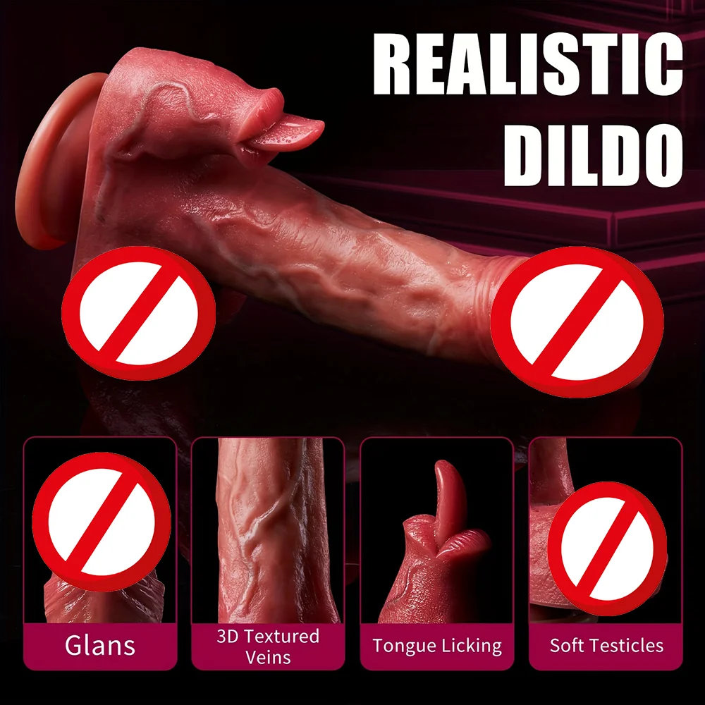 Thrusting Dildo Vibrator Licking Vibration Heated Silicone Dildo Anal Vibration Suction Cup Masturbation Dick Sexmachine Sex Toy image 4