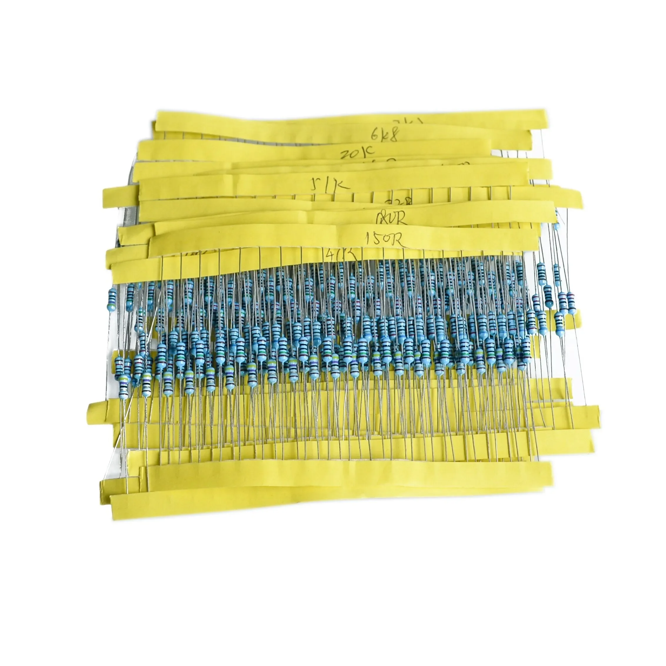 600pcs/set 30 Kinds 1/4W Resistance 1% Metal Film Resistor Pack Assorted Kit 1K 10K 100K 220ohm 1M Resistors 300pcs/set