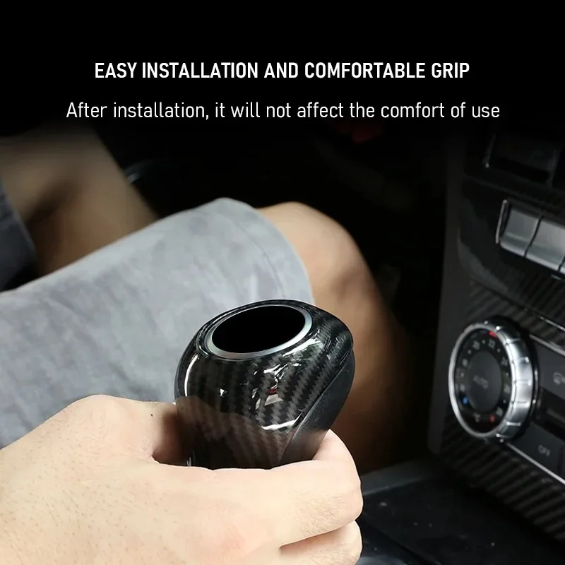 For Mercedes Benz A C E G CLS GLS SLK Class W169 W204 W212 W219 Carbon Fiber Car Gear Shift Knob Cover Handbrake Sticker Trim