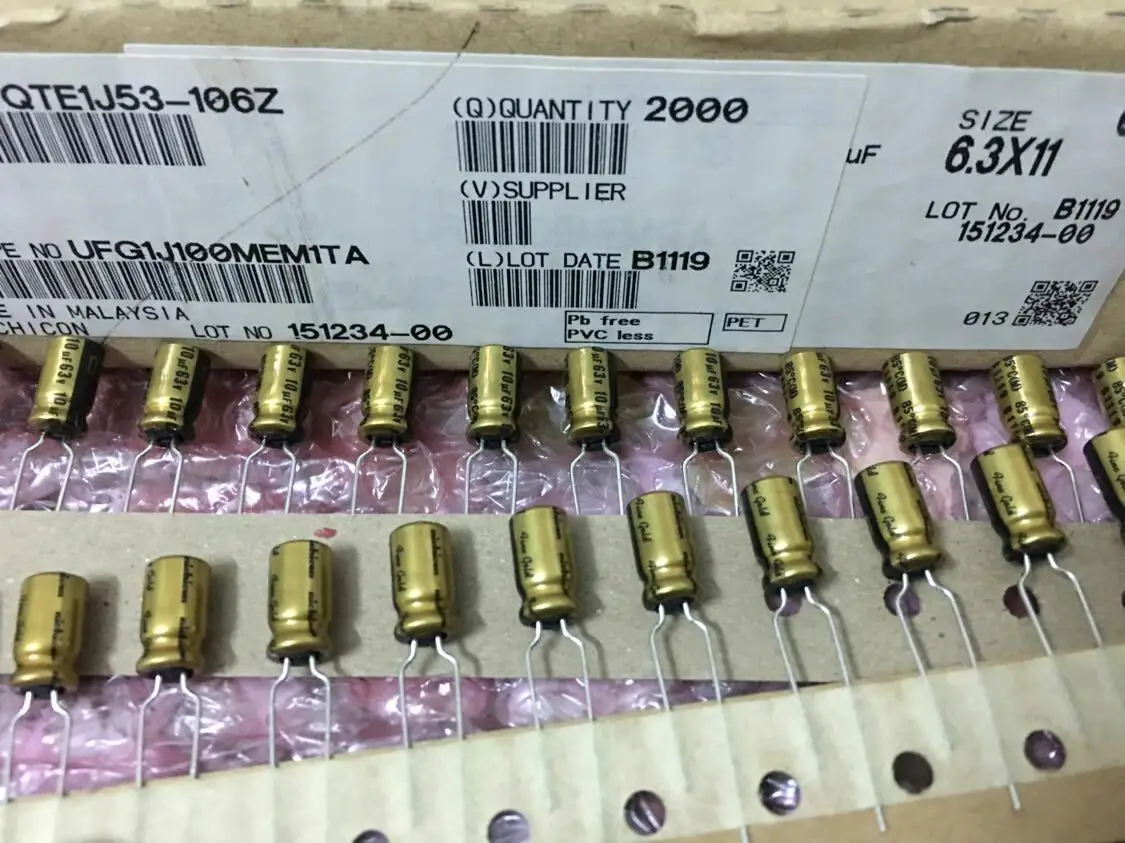 JAPAN 50PCS Nichicon MUSE FG（Fine Gold) 10Uf 63V 10mfd Audio Capacitors