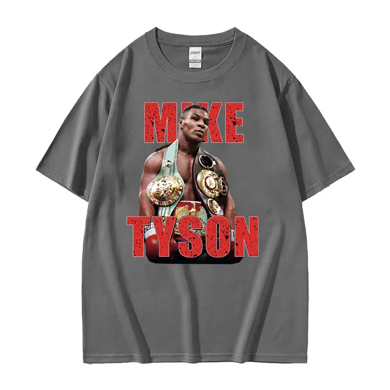 Boxing King Mike Tyson Graphic T Shirts Men\'s Fashion Vintage Oversized T-shirt Male 100% Cotton High Quality T Shirt Streetwear