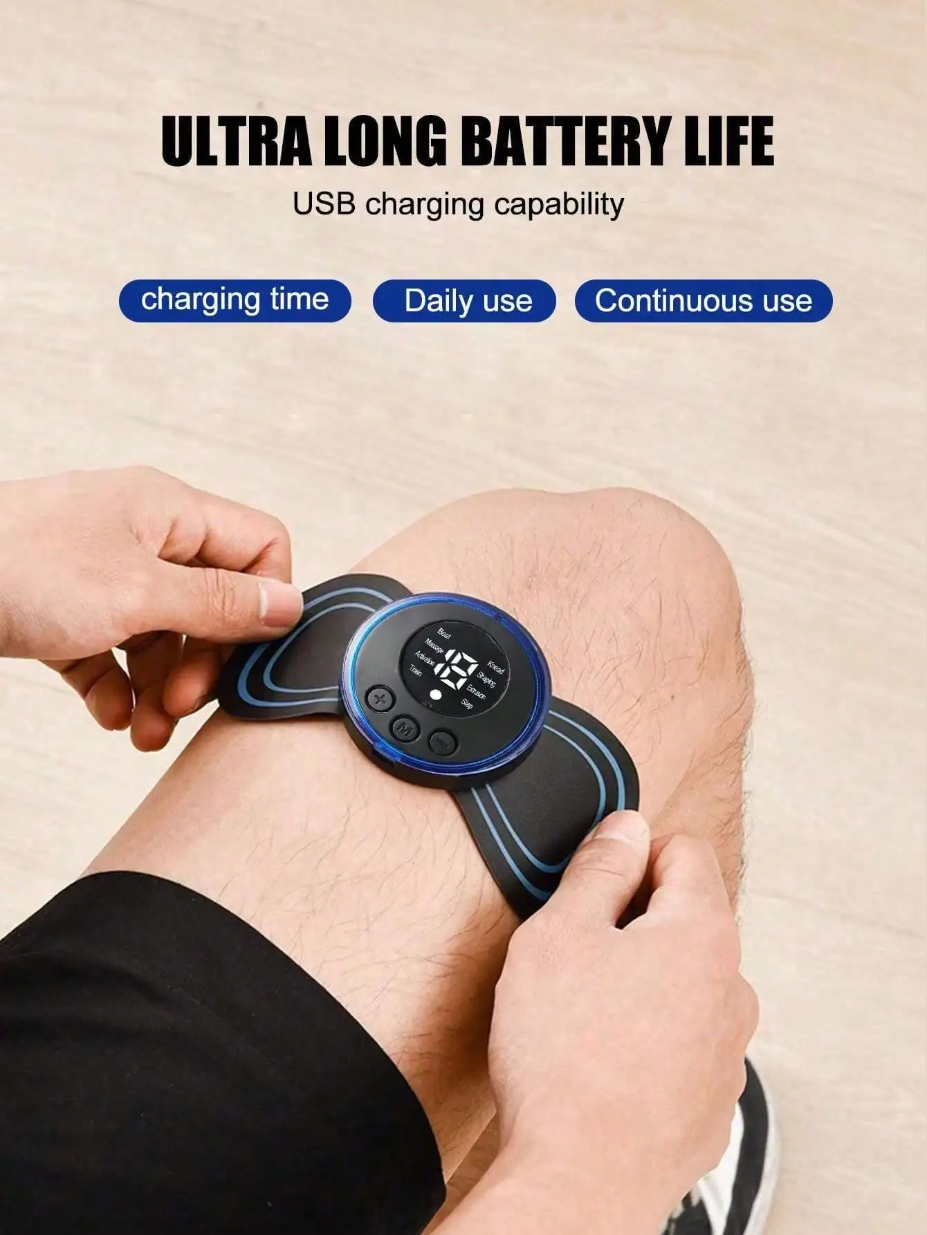 Close-up of Electric Neck Massage Pad features