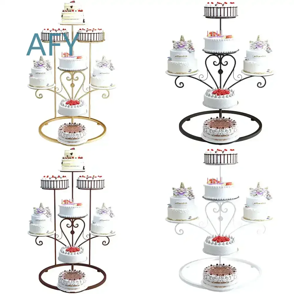 High Quality Luxury Cake Stand for Party Events Pastry Confectionery Cupcake Display Stand Design Cake Board Buffet Serving