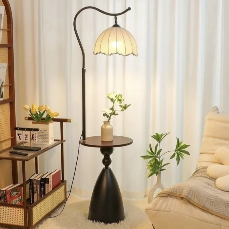 Medieval style floor lamp, living room sofa corner bedroom retractable adjustable vertical fishing lamp