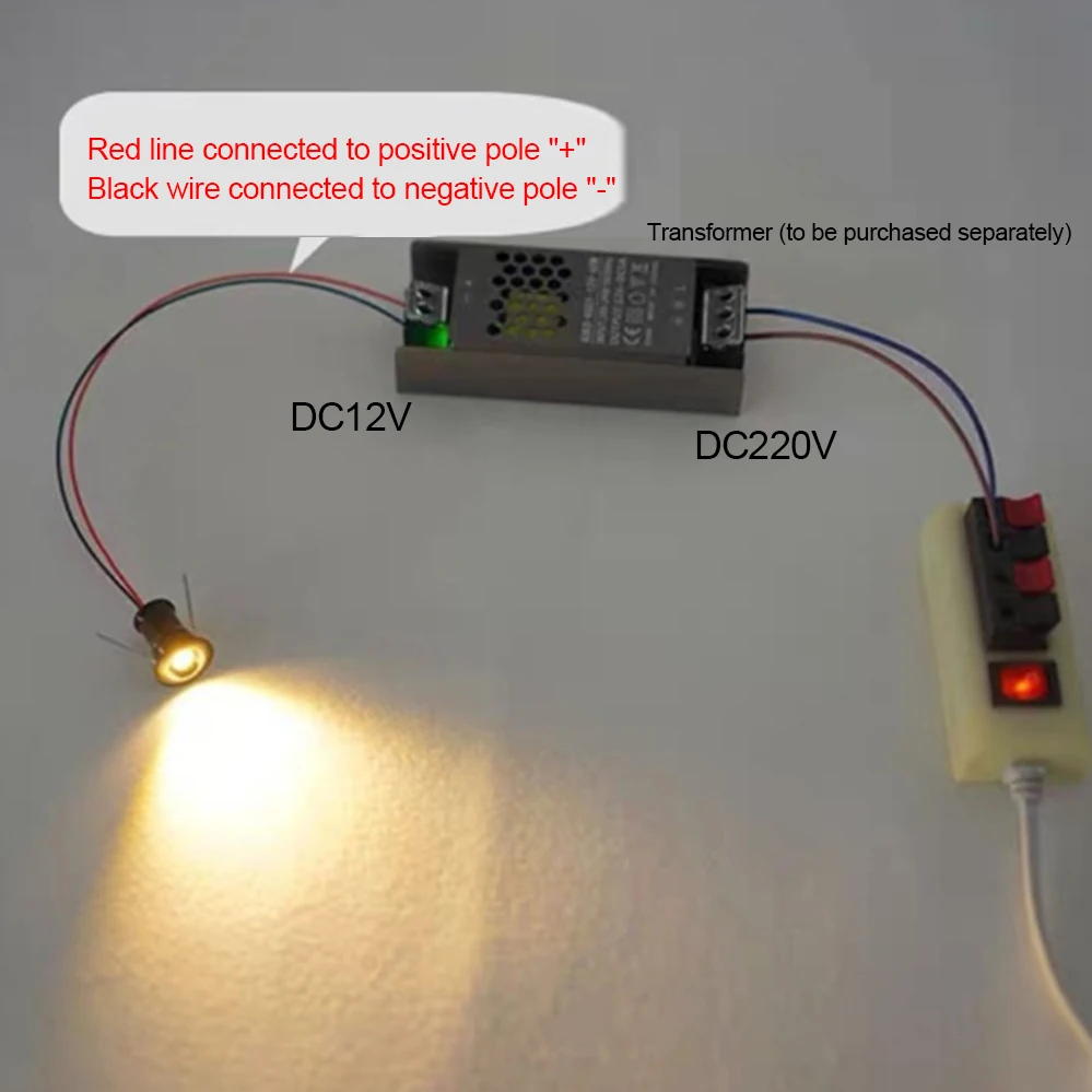 1-20 Pcs LED DC12V Recessed Ceiling Downlight 1W Spotlight Showcase Bedroom Cupboard Showcase Party KTV DIY Scene lights , etc