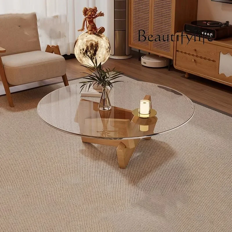 T الحد الأدنى طاولات القهوة لغرفة المعيشة تصميم ديكور طاولات القهوة الزجاجية الاكريليك أثاث Mesas De Centro Para Sala #2
