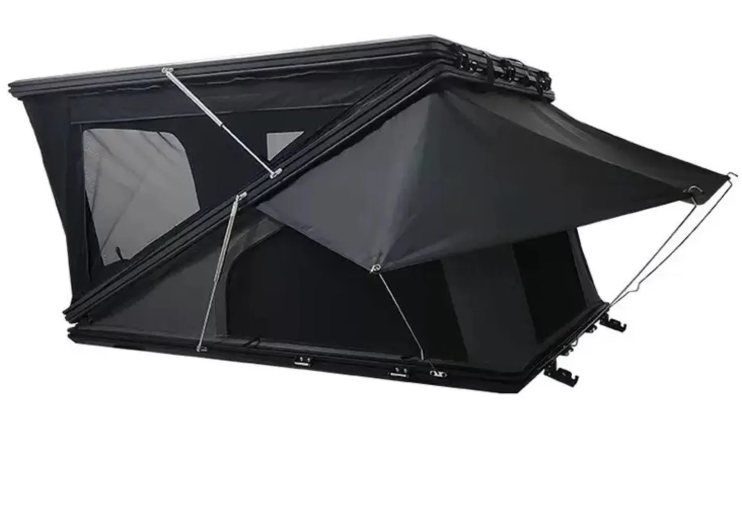 Z Shape Aluminum Car Rooftop Tent Oxford Fabric Waterproof Four-season Double Layer One Bedroom Quick Setup Easy Install Folding
