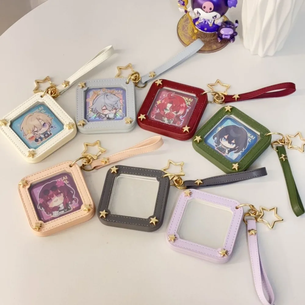 

Anime Merch Badge Display Keychain Genshin Impact Honkai: Star Rail Hatsune Miku Square Badge Protective Case Fan Must-Have