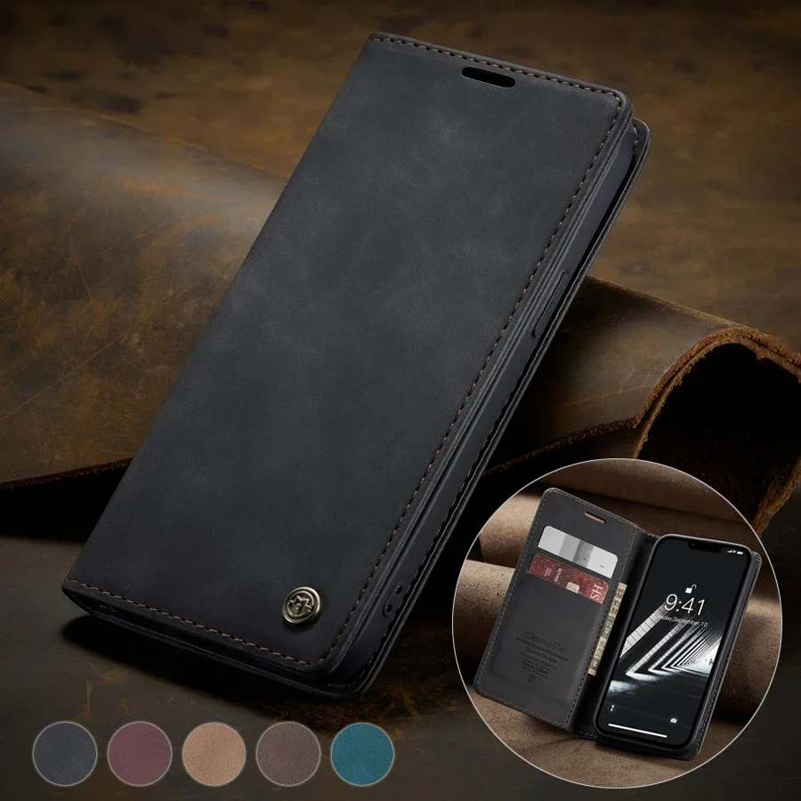 

Wallet Card Slot Kickstand Magnetic Flip Leather Case For iPhone 15 Pro Max 14 Plus 13 12 11 X XS XR SE 2022 2020 8 7 Cover