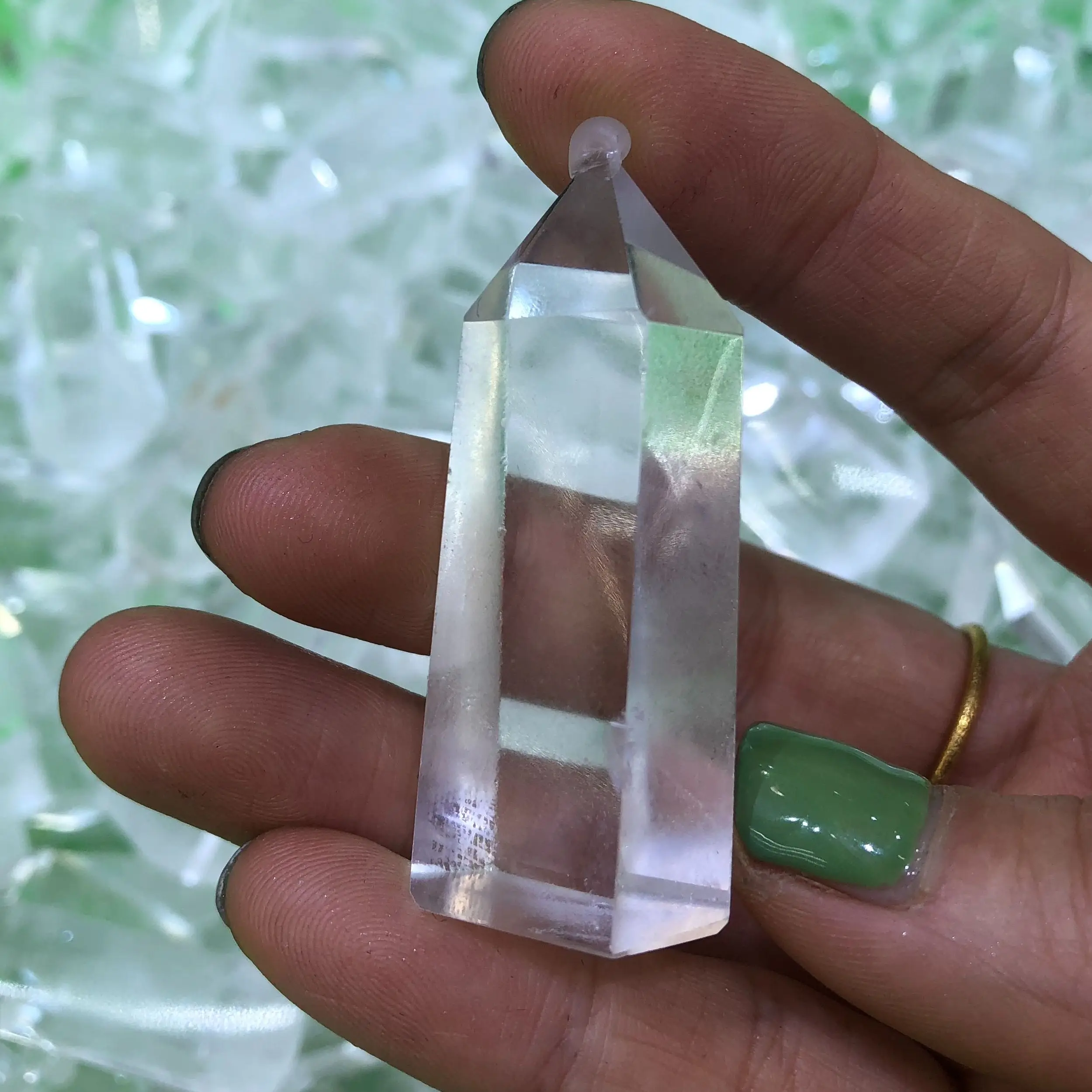 

4-5mm Natural White pillars stone Crystal Point Wand Healing Reiki Obelisk Quartz Polished Energy Stone Home Decoration Gift