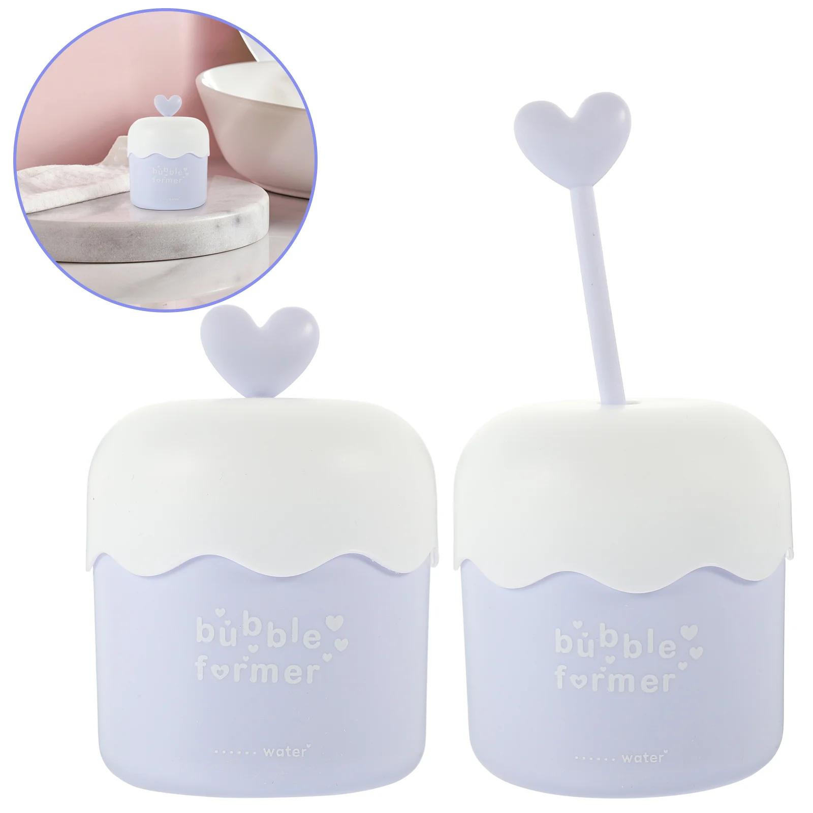 2 Pcs Foam Machine Bubbler Marshmallows Cleanser Cup Plastic Facial Portable Foams Maker