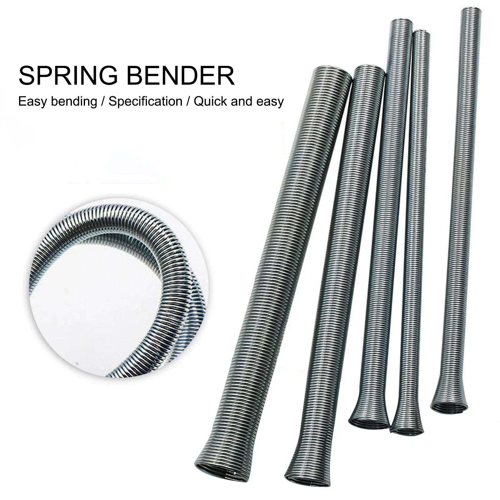 5pcs Spring Tube Tension Spring Pipe Bender Spring Steel for Air Condition Copper Aluminium Tube Bending Hand Tool Decoration
