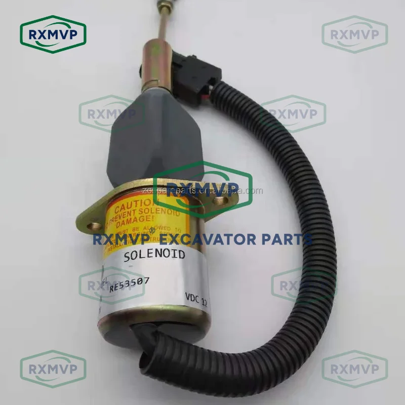 RE53507 Stop Solenoid Valve 12V Fits Excavator Tractors 4555 4755 4955 Diesel Engine