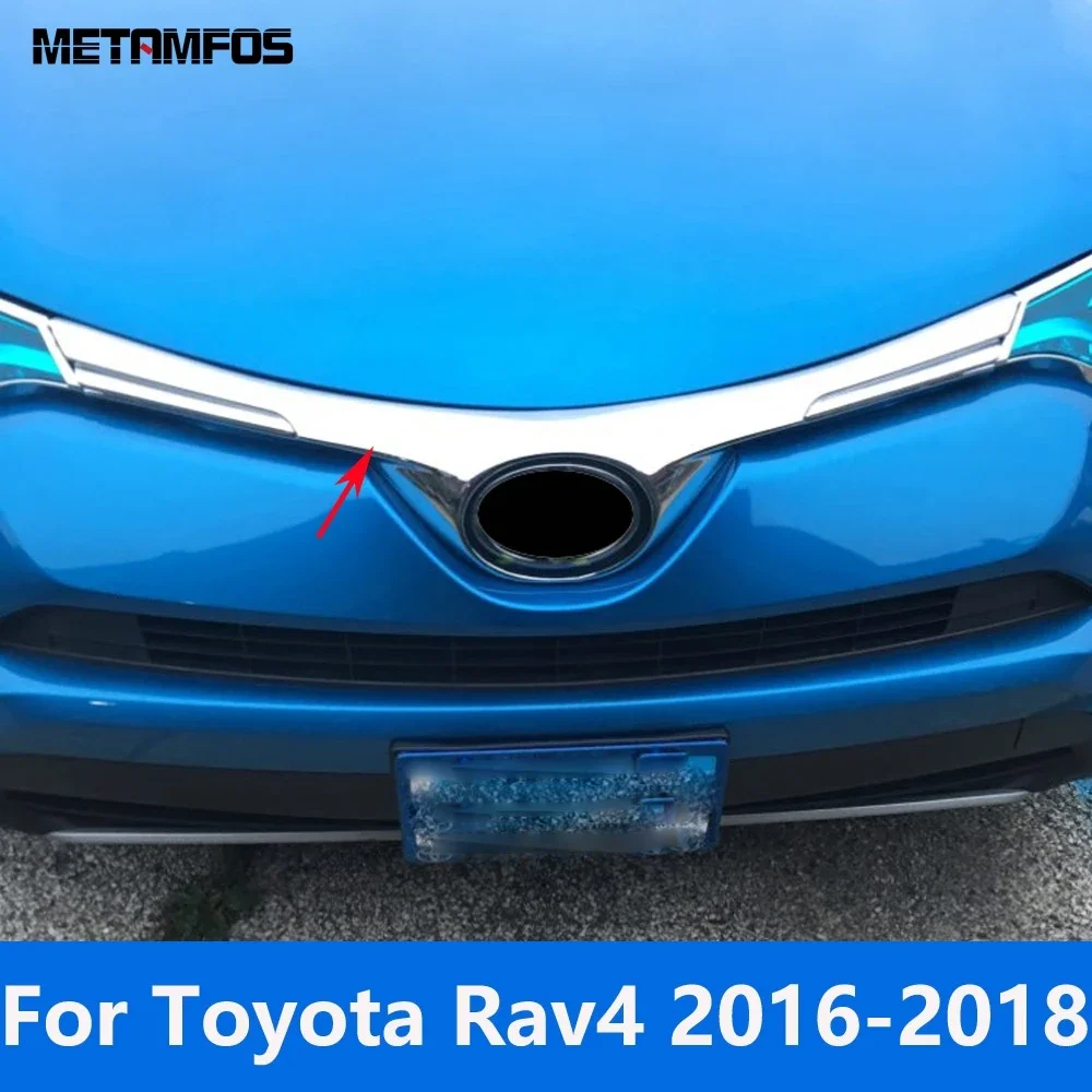 

Accessories For Toyota RAV4 RAV 4 2016 2017 2018 Chrome Front Engine Grille Racing Grill Cover Molding Trim Sticker Car Styling