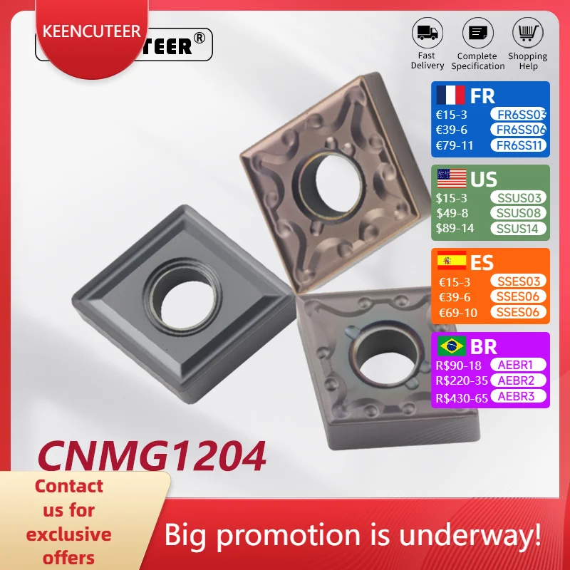 

CNMG CNMG120404 CNMG120408 YZ15TF YZ735 Carbide Insert for MCLNR/L External Turning Tool Blade Stainless Steel Cutter CNC Lathe