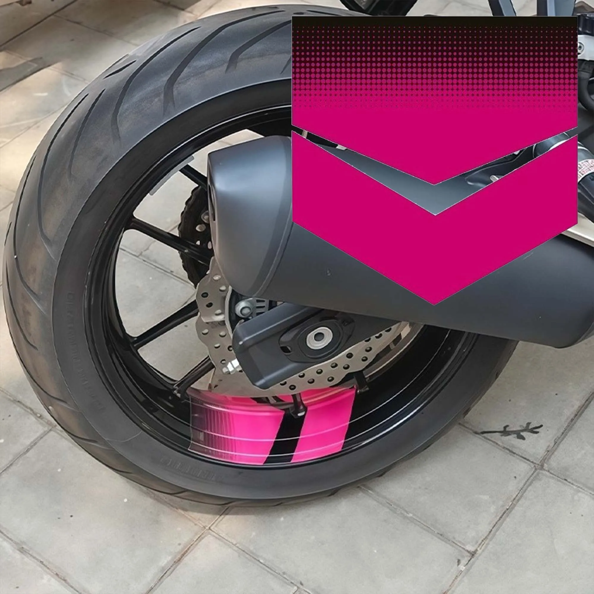 1Pc Geometric Arrow Wheel Vinyl Sticker, Waterproof Decal for Motorcycle Rim, Scratch Cover Modification