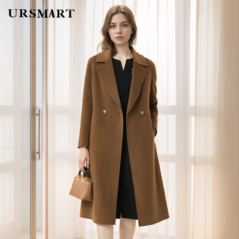 Classic Brown Long Women's Wool Coat - Loose Fit Simple and Exquisite Custom Wool Blend