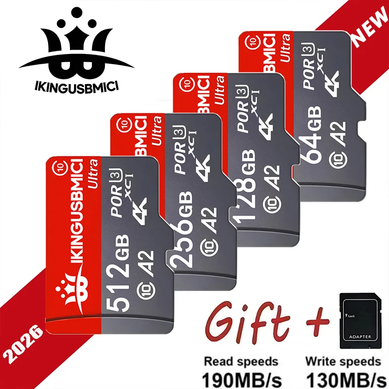 Cartão de Memória de Alto Desempenho 32GB / 64GB / 256GB / 512GB e Cartões Micro SD, Cartões SD, Cartões TF, Transferência Rápida Classe 10 para Nintendo