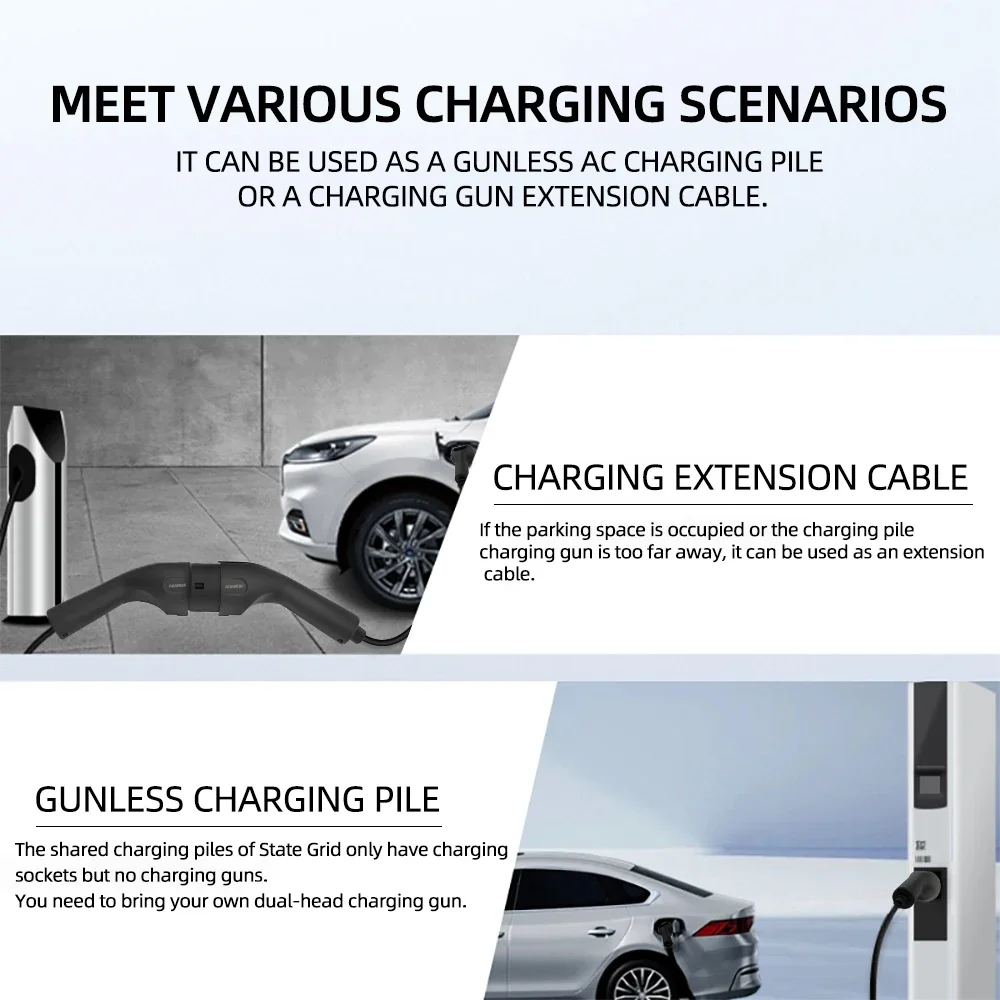 Cavo di ricarica EV potabile 32A 7kW Cavo per veicoli elettrici monofase 3M 5M 7M 10M Tipo 2 Stazione di ricarica EVSE Spina femmina-maschio