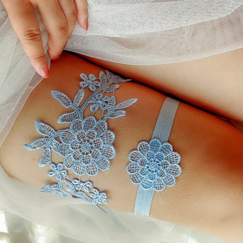 ใหม่ลูกไม้ขา Garter เข็มขัดสาวเซ็กซี่เจ้าสาวงานแต่งงานคอสเพลย์ยืดหยุ่น Appliques ขา Garter เข็มขัด