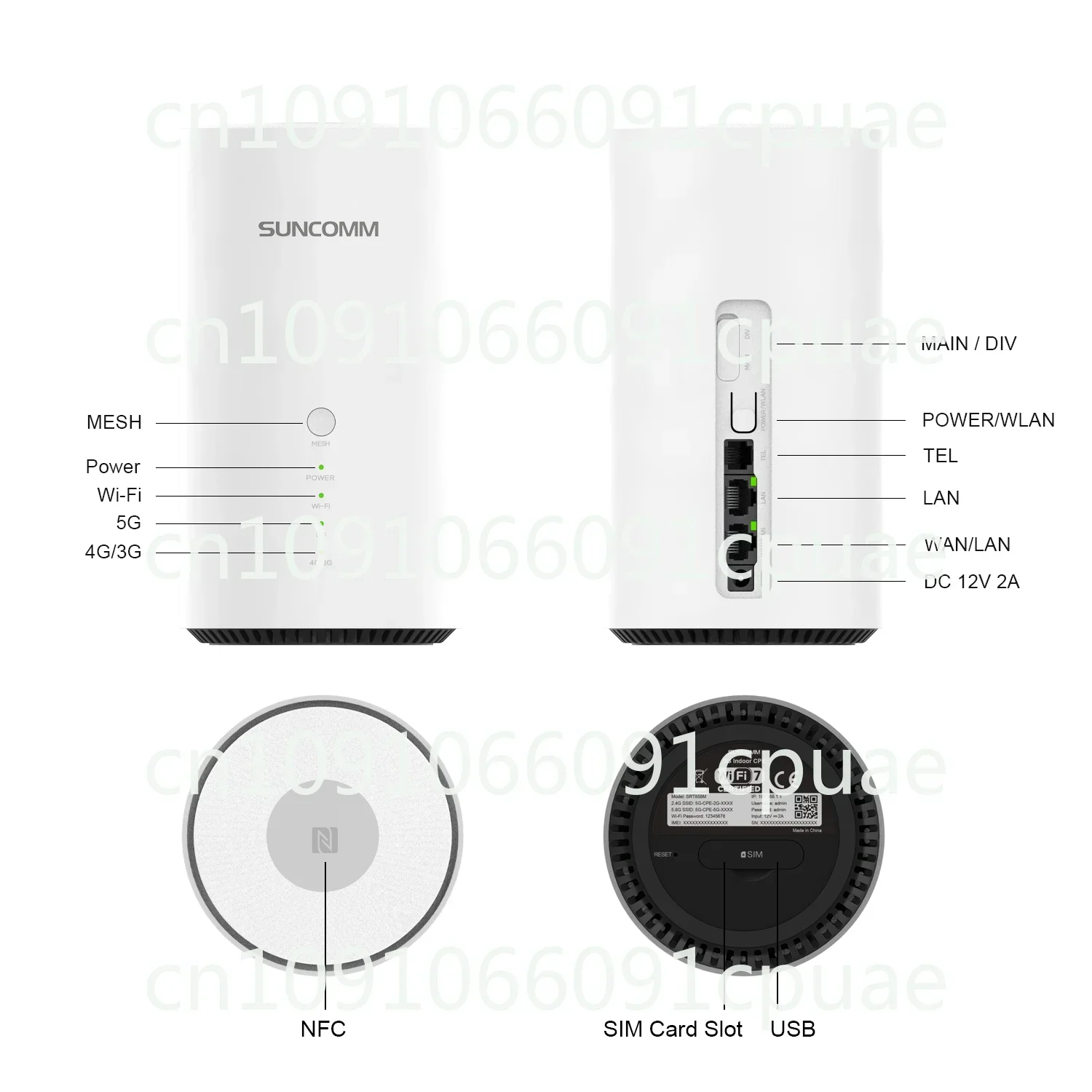 

SDX75 5G CPE NR SA BE7200 Несущая агрегация LTE CAT20 Все дома Wi-Fi 7-мешковый шлюз NFC 5G cpe Маршрутизатор