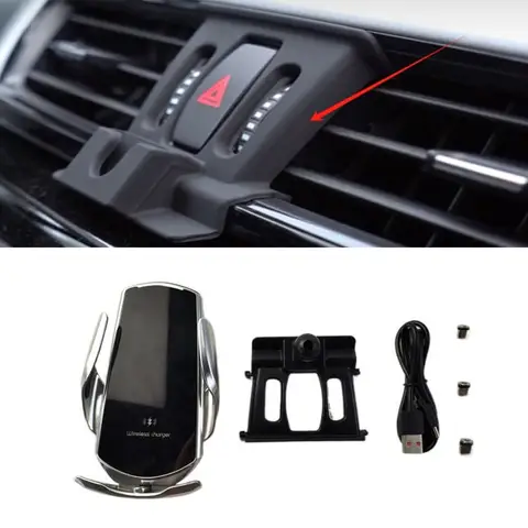 2016-2022 BMW X1 F48 X2 F39 용 고속 충전 무선 충전기, 자동차 마운트 휴대폰 거치대, 자동 클램핑, 15W