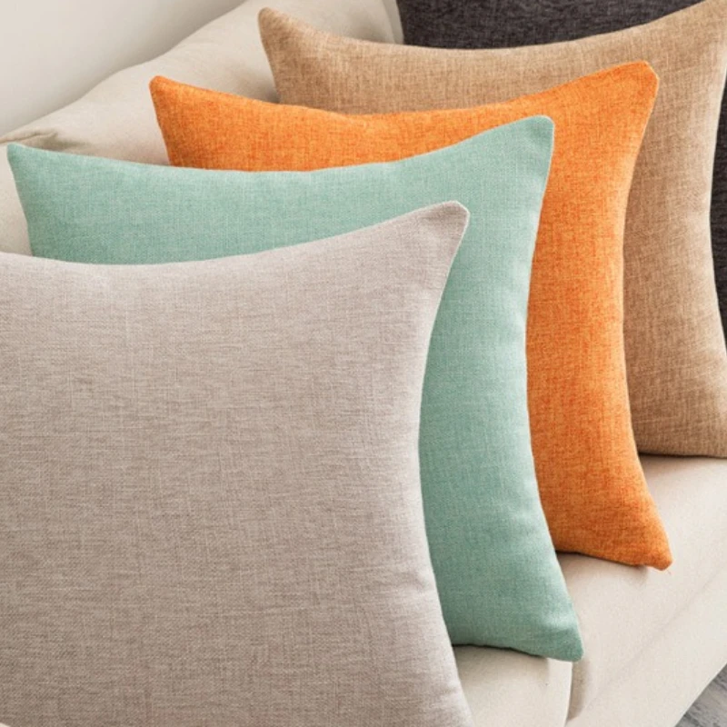 Natural Linen Cotton Blend Pillow Cover Wrinkle-Resistant Decorative Pillowcase Sofa Bedroom Living Room Farmhouse Home Decor