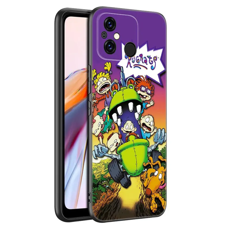 Cartoon R-Rugrats Black Phone Case For Xiaomi Redmi 11 Prime 11A 12C 13C A1 A2 Plus 12 4G 10 5G 8A 9A 10A 9C 10C 9i 12R Note 9T