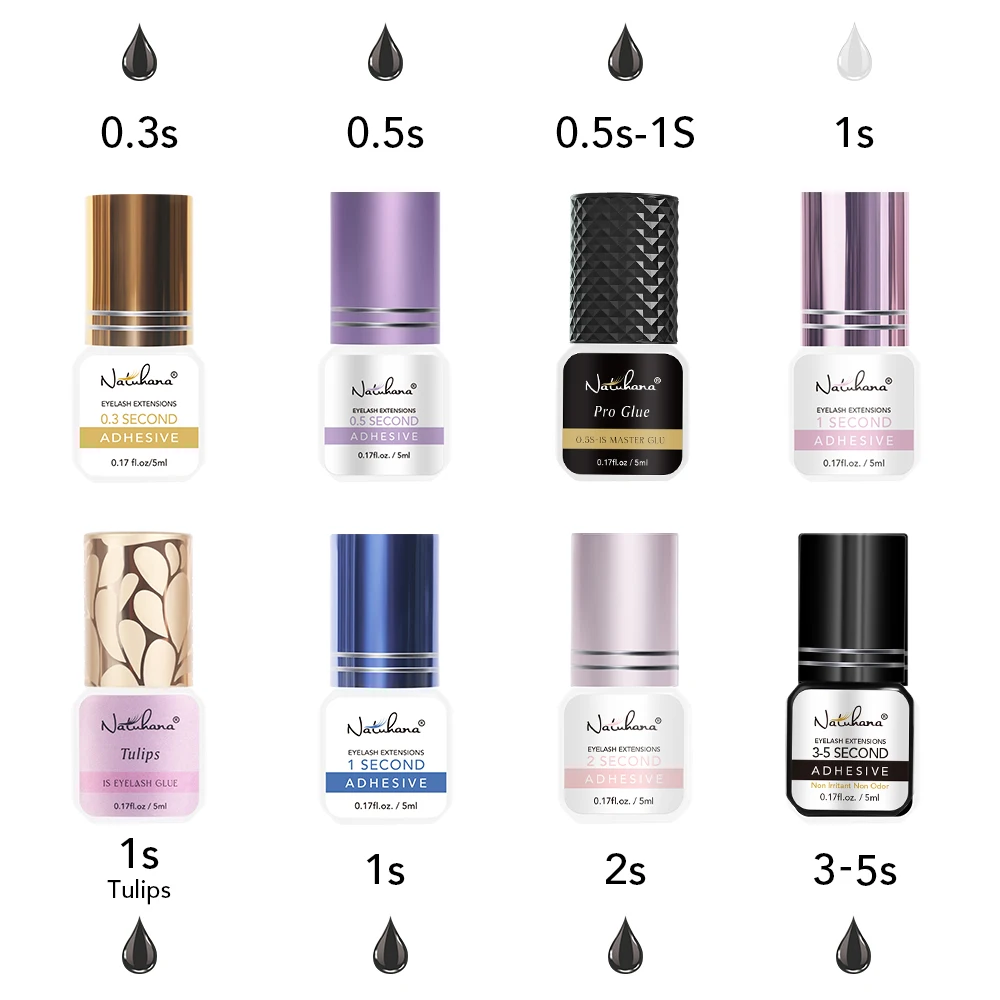 NATUHANA 5ml Eyelash Glue Professional 0.5S Fast Drying Lashes Adhesive Long Lasting Glue for Eyelases Extension