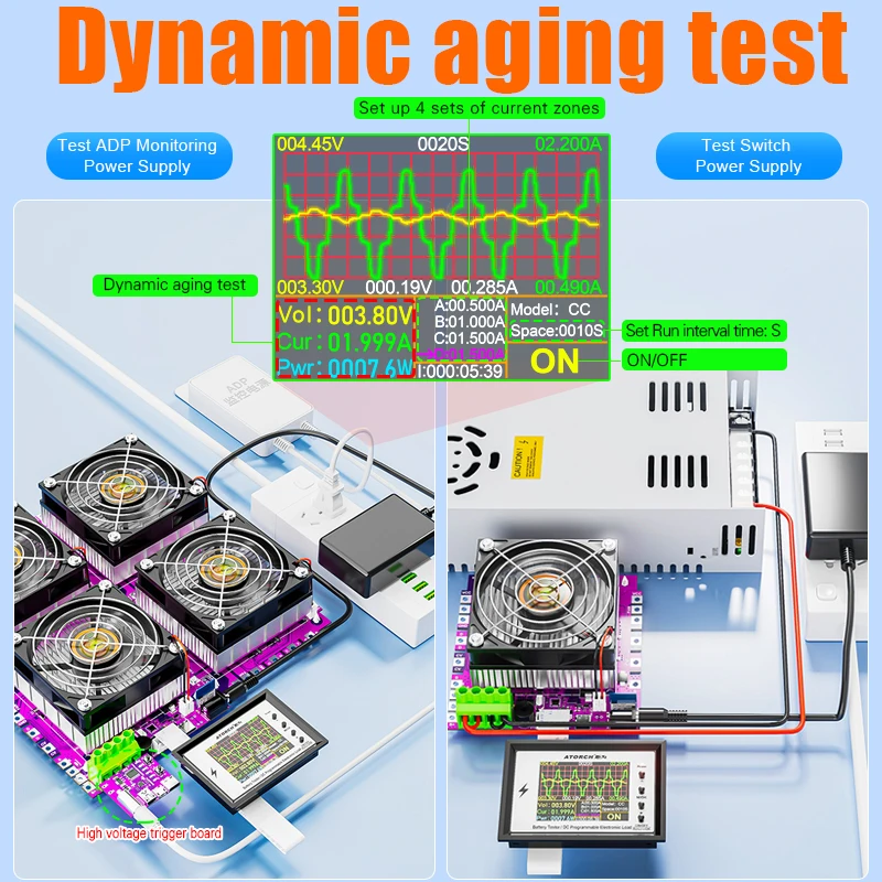 50A 600W WiFi Tuya Car Lead-acid Power Battery Capacity Tester Electronic Load Power Tester Discharge Meter