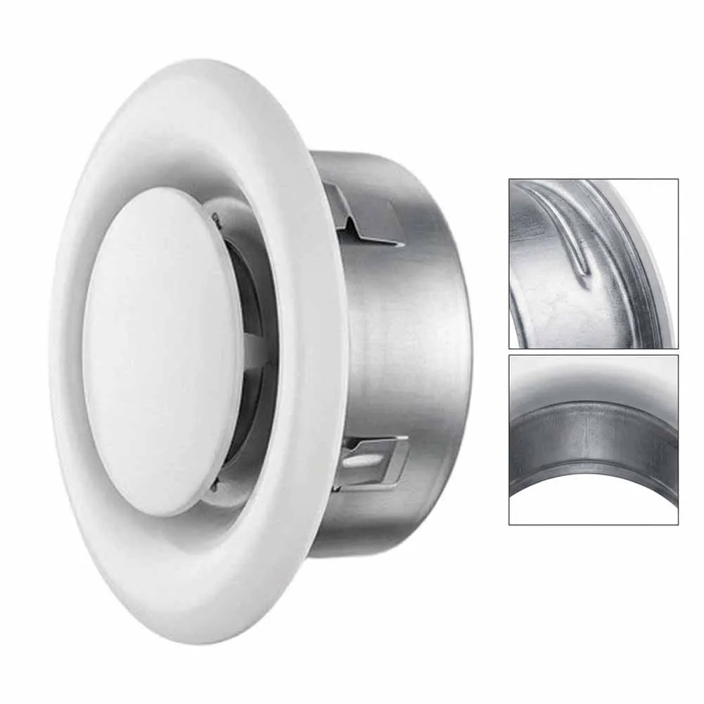 1pc 4/5/6inch Steel Round Adjustable Ceiling  For Air Vent Outlet Cover For HVAC Exhaust Fan Home Ventilation