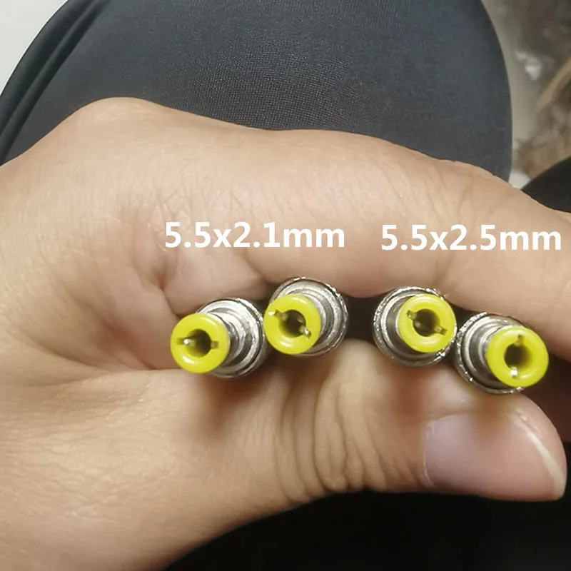 14 مللي متر الفضة معدن تيار مستمر ذكر 5.5x2.1 مللي متر 5.5x2.5 مللي متر الطاقة ذكر التوصيل مهايئ الرافعة لحام موصل مع الأصفر رئيس تيار مستمر الطاقة 5.5x2.1 #2