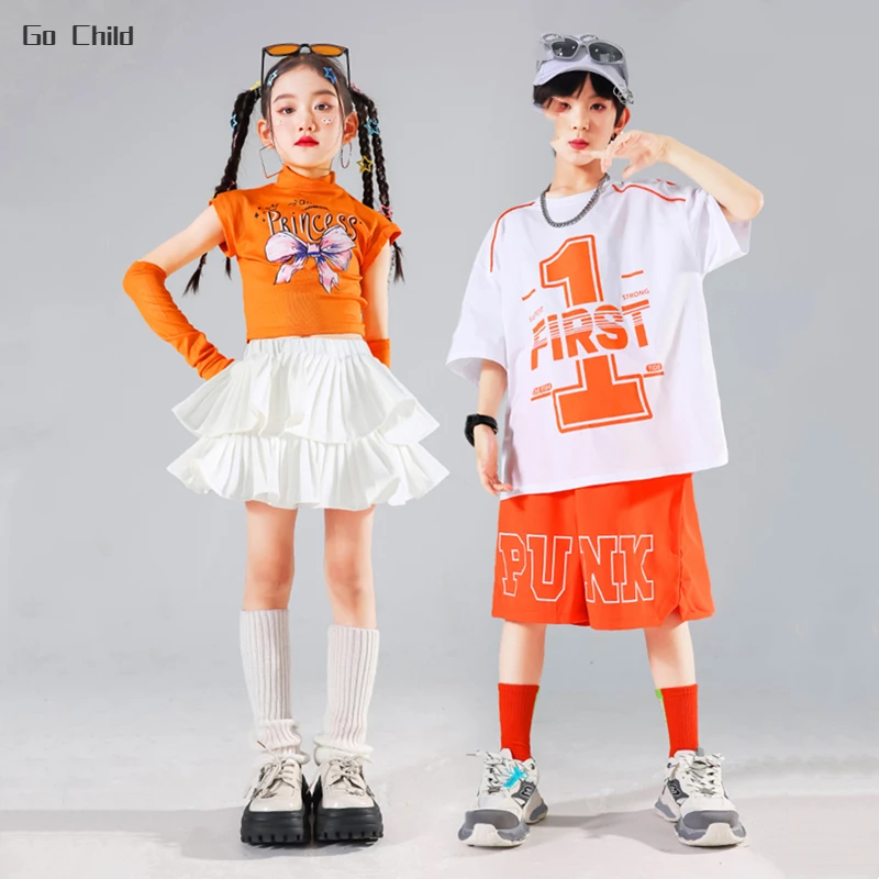 Hip Hop Kids Fashion Crop Tank Top Boys Cargo Pants Street Dance Skirts Shorts Girls Streetwear Child Jazz Costume Clothes Sets