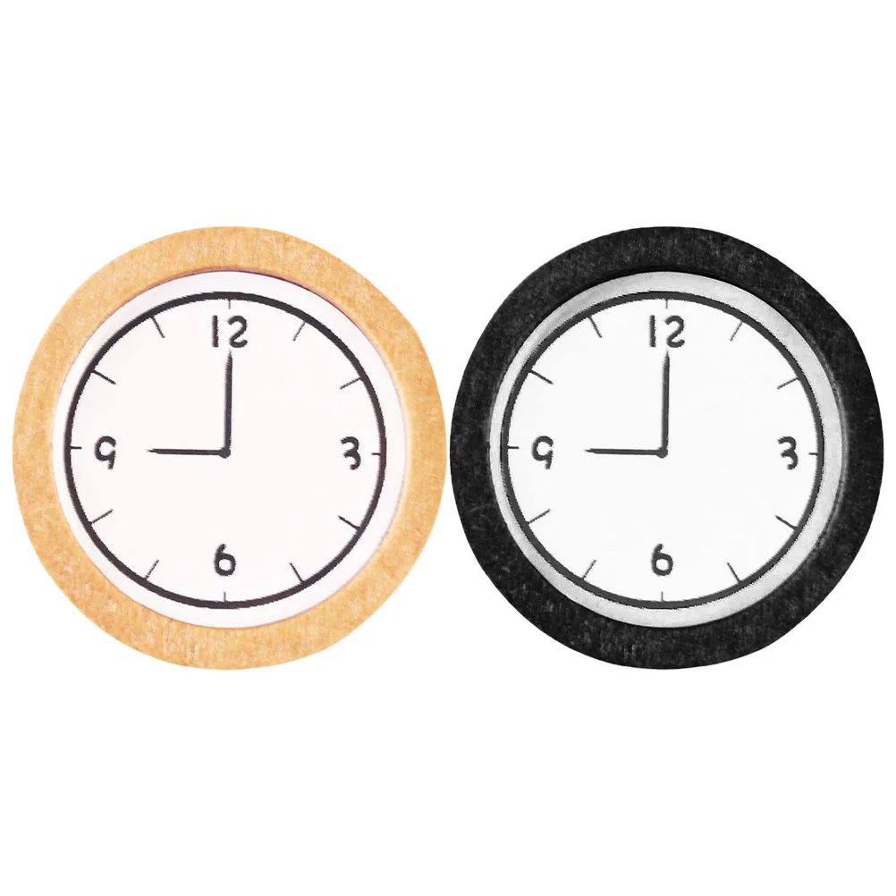 

2Pcs Miniature Dollhouse Wooden Wall Clock 1:12 Scale Realistic Decorative Accessories Tiny Furniture Mini Wall Clock Dollhouse