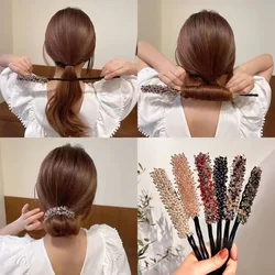 Crystal Hair Bun Maker  Braiding Styling Lazy Twist Hair Trimmer Pillow Hair Trimmer Stick Fluffy Pod Hairs Style Accessories