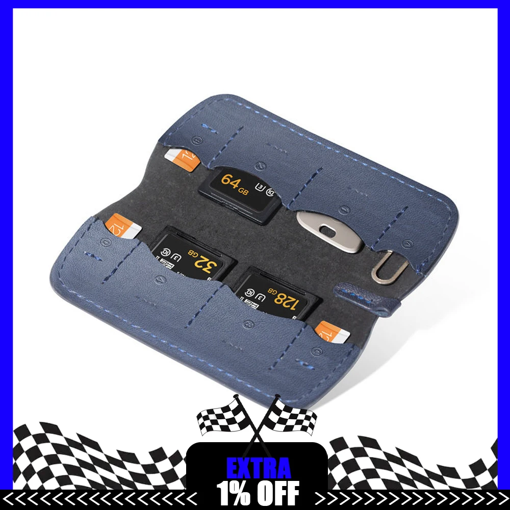 PGYTECH Memory Card Wallet Deep Navy P-CB-036 Portable SD MicroSD CF SIM Card Storage Organizer Case for Camera Travel